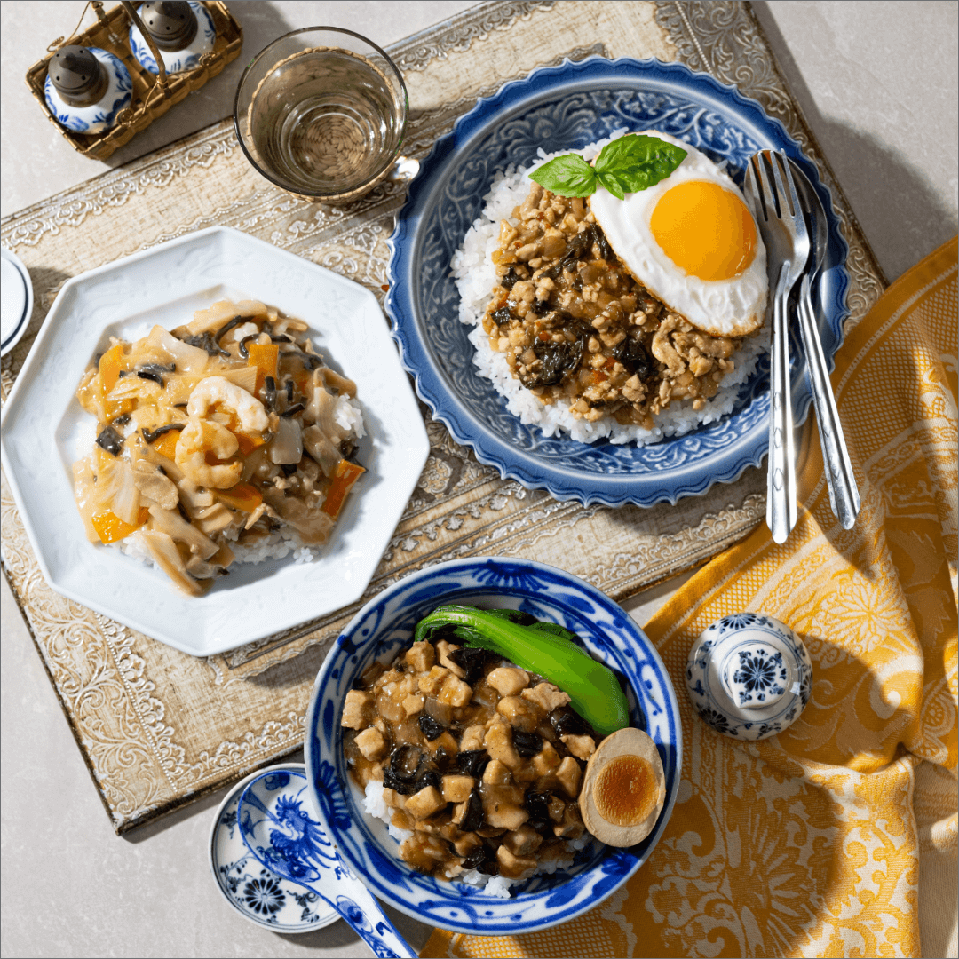 6種の具材が入った中華丼の具・ごろごろお肉！魯肉飯の具・際立つ香り！ガパオライスの具